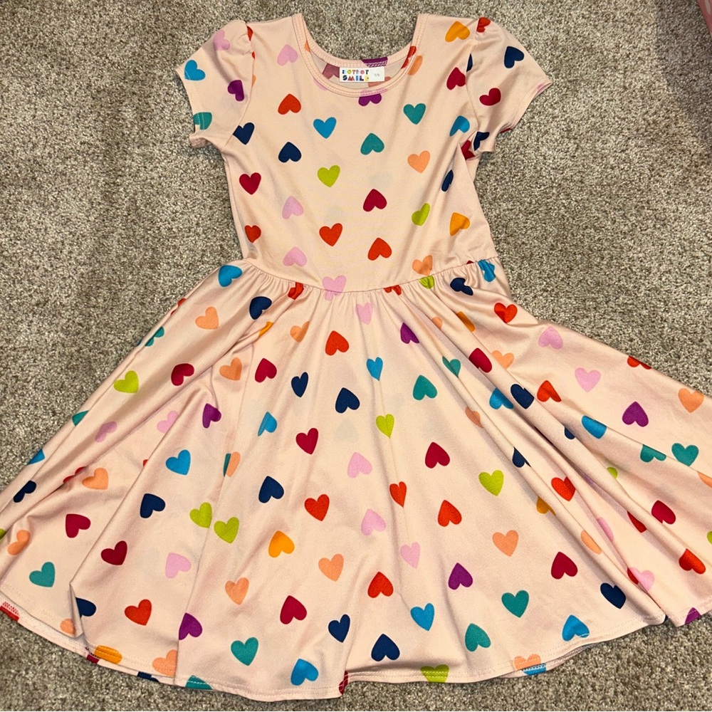 Dotdotsmile Rainbow Hearts Cap Sleeve Dress Size 5/6